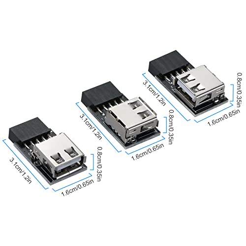 MZHOU USB 2.0 9 Pin till Type A Adapter för Frontpanel