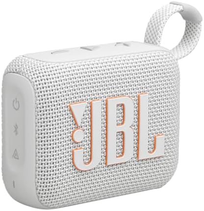 JBL Go 4 - Ultra-Portable, Waterproof and Dustproof Bluetooth Speaker, 7-Hour Built-in Battery, Made in Part with Recycled Materials (White)