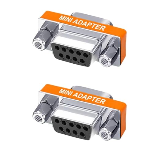 Adaptador DB9 Null Modem Hembra a Hembra, Acoplador DB9 Null Modem, Adaptador de Cambiador de Género DB9 Null Modem, Conector Serie Hembra a Hembra, Pin-out de Tipo Cruzado
