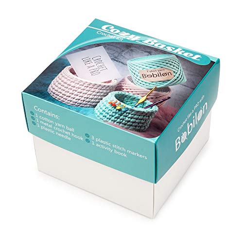 T-Shirt Yarn Fettuccini Zpagetti Set - Cozy Basket Crochet Kit - Tshirt Yarn for Crocheting - Ribbon Yarn 100% Cotton - DIY Kit with Yarn Tools - T Yarn Organic - T-Yarn