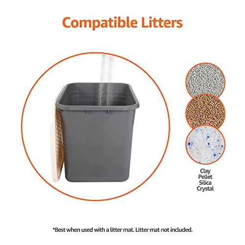 Amazon Basics Nonstick Top-Entry Cat Litter Box With Filter Lid, Large, Gray #TOP2