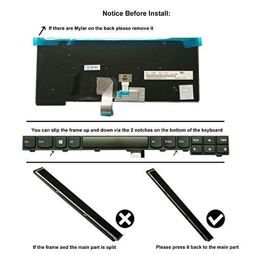 Autens Us Replacement Keyboard For Lenovo Thinkpad T440 T440P T440S T431S T450 T450S L440 L450 L460 L470 T460 (Not Fit T460S T460P) Laptop (No Backlight) #TOP2