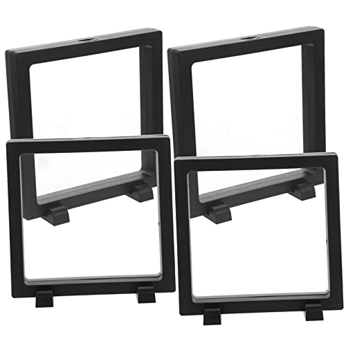 Garneck 4pièces Support De Présentation Flottant Transparent Cadre Vitrine pour Bijoux Affichage Anneau Et Accessoires Design Impeccable