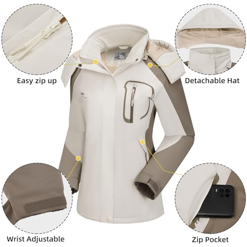CAMEL CROWN Women's Ski Jacket Winter Snowboarding jackets Warm Snow Coat Fleece Mountain Waterproof Female Jacket by CAMEL CROWN - Used condition - US$45.72