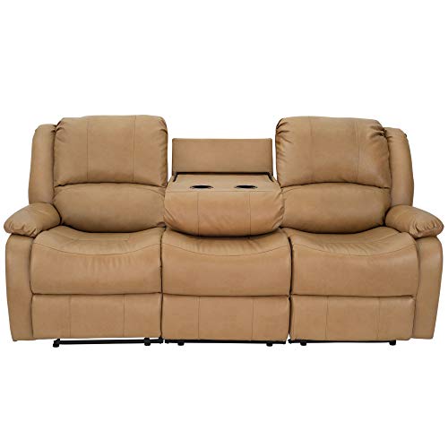 RecPro Charles Collection | 80" Triple Recliner RV Sofa & Drop Down Console | RV Zero Wall | Wall Hugger Recliner | RV Theater Seating | RV Furniture | RV Living Room (Slideout) Furniture | Toffee - Thumbnail 6
