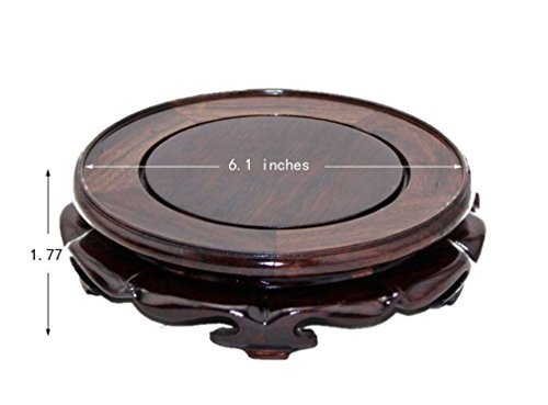 GOLDY&WENDY Rosewood Pedestal Stand with Non-Slip mat.(6.1\" Inside Diameter, 1 Pack) - Thumbnail 2