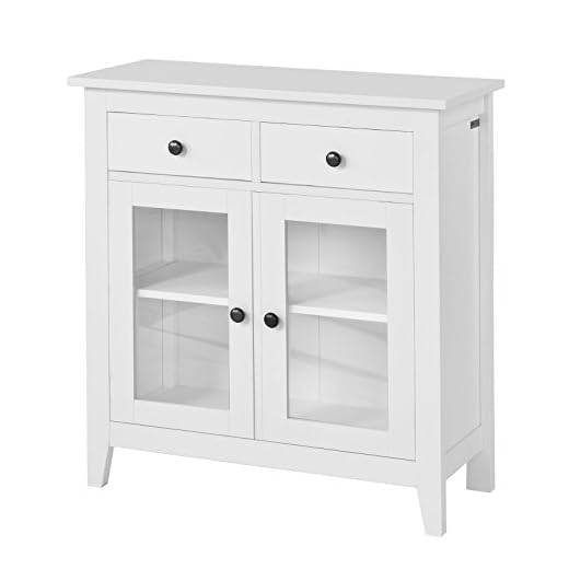 SoBuy estanteria con 2 Puertas, Armario bajo, Consola Mesa Madera Escritorio Blanco, estanteria de Cocina, FSB05-W, ES (Blanco)