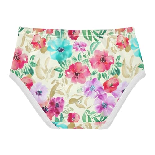 Joisal Spring Watercolor Flowers Panties Little Girl Girls Underwear Toddler Cotton Fun Print Underpants Briefs 2t2