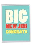 NobleWorks Jumbo Congratulations Paper Card 8.5 x 11 Inch with Envelope (1 Pack) Oversize Jumbo Congats, Good Luck Big New Job Congrats J2735CGG