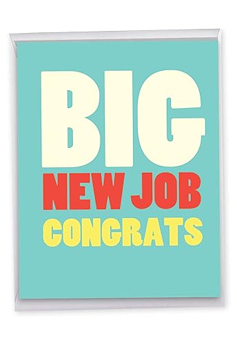 NobleWorks Jumbo Congratulations Paper Card 8.5 x 11 Inch with Envelope (1 Pack) Oversize Jumbo Congats, Good Luck Big New Job Congrats J2735CGG