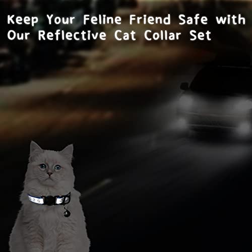 Reflective Cat Collars-Breakaway Cat Collars With Bell - Adjustable Kitten Collars For Girl Boy Indoor Small Pet - 6 Pack #TOP2
