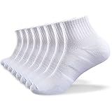 KC-TAHO Men's Quarter Athletic Cotton Socks 8 Pairs with Arch Support Breathable Cushioned Running S