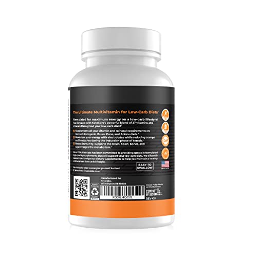 Keto Vitamins By Ketocore | Keto Multivitamin For Ketosis Pills | Keto Supplement For Keto Diet | No Keto Flu | Rich In Magnesium & Potassium & Other Minerals | 60 Capsules #TOP1