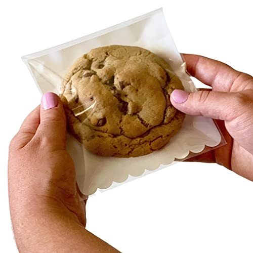 BR MARKET Premium Cellophane Bakery Bags - Crystal Clear Self-Sealing Bags for Gifting, Baking, and Parties - 100ct | 5x5inches