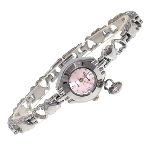 Retro Quarzuhr Klassische Damen Armbanduhren Frauen hohe Qualität Silber Armbanduhr Vintage weibliche Uhr (Silberrosa)