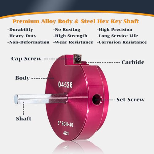 V-SEK 04529 for PPRK6 Plastic Pipe Fitting Reamer Kit Fit into Standard 1/2\" Drills PVC Pipe Reamer Tool Water Drain Lines Set Includes PPR75, PPR100, PPR150, PPR200, PPR300 and PPR400 6PCS