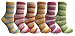 6 Pair Pack Of excell Womens Butter Soft Striped Fuzzy Socks With Gripper Bottom