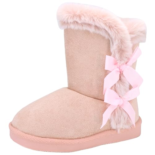 Baby Girls Winter Boots Toddler Kid Fashion Fur Lined Lightweight