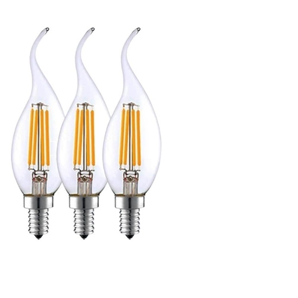 Fengyan Casa Lampadine, Confezione da 20, Lampadine a Candela con Filamento LED C35T AC220V E14 2W/4W/6W 2700K Sorgente Luminosa in Cristallo for Interni Domestico Lampada(6W Warm White)