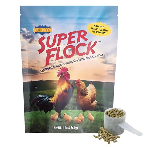 Flock PRO Super Flock Pro Boost Probiotic - Probiotics, Vitamins, Minerals and Electrolytes for Chickens | Chicken Vitamins and Supplements for All Poultry + 1lb
