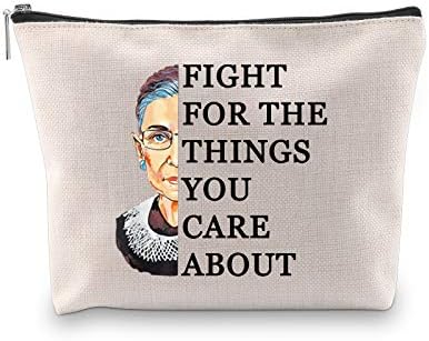 PXTIDY R-BG Lawyer Makeup Bag Feminist Gift Lawyer Gift Fight For The Things You Care About Cosmetic Bag Attorney(beige)