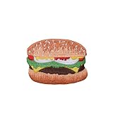 Hamburger - Cheeseburger - Food - Iron on Embroidered Patch Applique