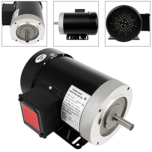 1.5Hp Electric Motor 3450Rpm General Purpose Three Phase Motor 56C Tefc 5/8" Shaft Diameter 2 Pole 60Hz 230/460V #TOP2