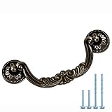 MuDuJia 10-Pack 5" Vintage Dresser Drawer Pull Handles Antique Bronze Rustic Kitchen Cabinet Handle