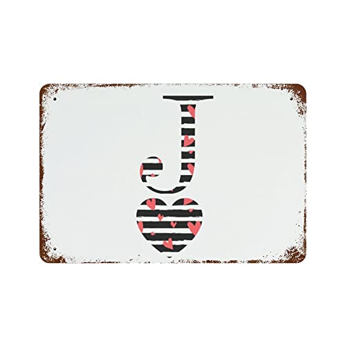 Plaque en étain lettre J romantique comme idée de cadeau de mariage original et durable - 2