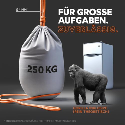 Foto von Paracord 550 Typ III | ø 4mm - 11 Kerne - max. 250 kg | 100% Nylonschnur - reißfest & extrem stabil | Nylonseil, Allzweckseil, Reepschnur & Outdoor Seil