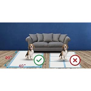 Petsworld mega sized dog pee pads 40 x 994xl gigantic pet piddle pads for puppy training incontinencewith adhesive sticky tapeleak proof 5 layer protection 80 count  urban country home decor