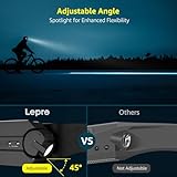 Lepro LED Headlamp Rechargeable - Super Bright Motion Sensor Head lamp with 1200 mAh Battery, 230°COB Wide Beam & Adjustable Spotlight, IP44 Waterproof Headlight for Camping, Hiking, Running, 2 Pack