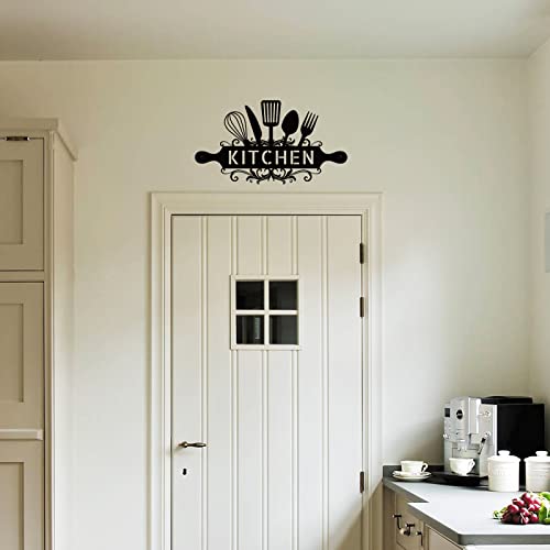Flowerherd Kitchen Wall Art Hanging Decorations - Black Metal Rustic Kitchen Sign Farmhouse Wall Decor For Home Kitchen Dining Room Decorations #TOP5