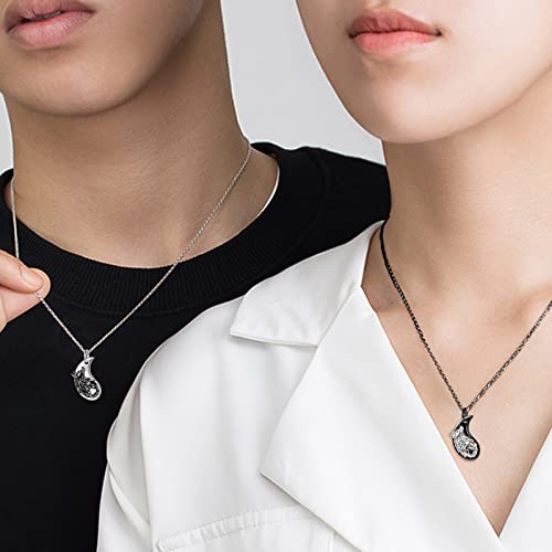 Yfn Wolf Necklace Sterling Silver Yin Yang Wolf Pendant Wolf Jewelry For 2 Gifts For Women Men Couple Friends #TOP29