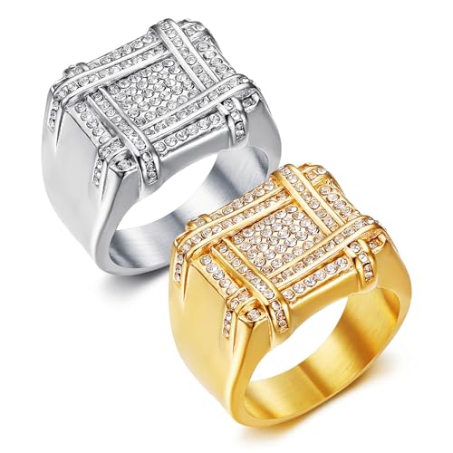 ICED OUT Ring for men Irregular graphics Rings for Men Smooth Rectangle ring Hip Hop ring Radiant Rings for Women Bling Iced Out Jewelry Punk Ring Club ring Heavy Metal ring Party3