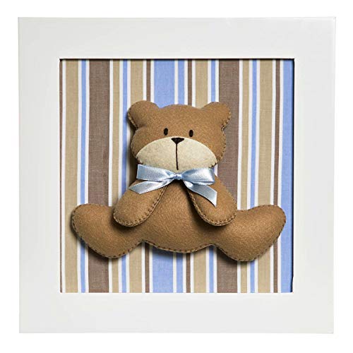 Potinho de Mel Quadro Decorativo Urso Quarto Bebê Infantil Menino Azul