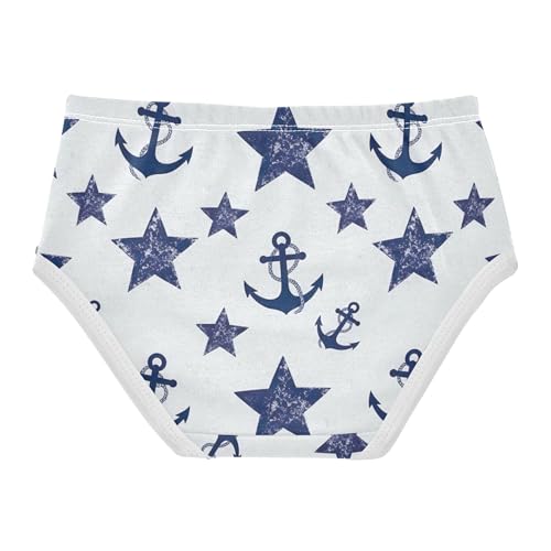 Navy Blue Anchor Pentacle Beige Toddlers Underwear Floral 2t Cotton Panties Little Girl Durable Undies Kids Briefs2