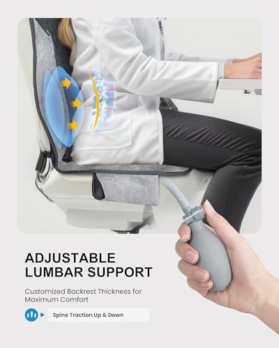 COMFIER Masajeador Cervical y Espalda con Calor, Funda de Asiento de Masaje con 5 Modos de Vibración, 3 Intensidades, 3 Temporizadores para Aliviar el Dolor de Espalda, Regalos para Mujeres - imagen 5