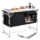 Sekey Campingschrank Faltbar Campingküche, Höhenverstellbar 54/62/70 cm