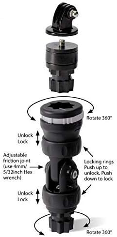 RAILBLAZA Kayak Camera Boom Arm Mount Pole 600 R-Lock with Action Camera Adapter