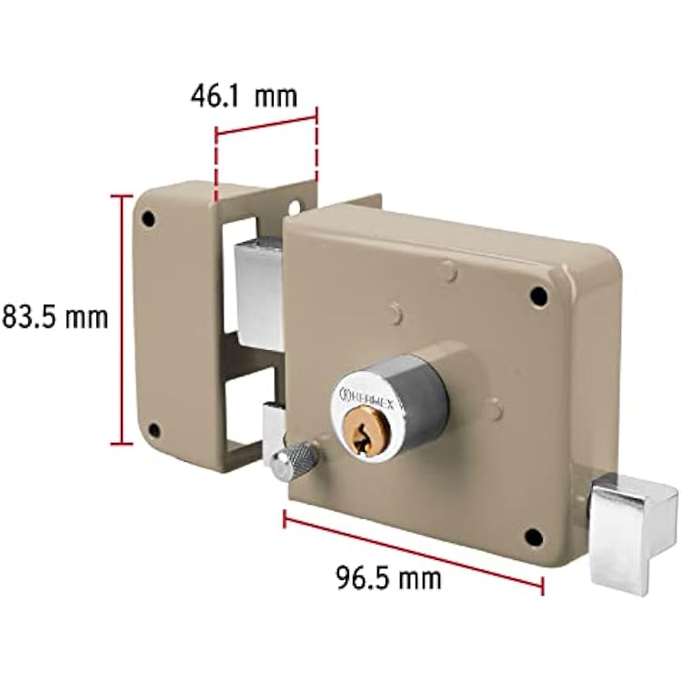 Truper 43582 / CS-70IB - Deadbolt, Left Rim Door Lock Set