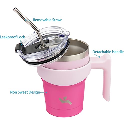 Image of Konokyo 10 oz Tumbler with Handle and Straw, Insulated Travel Mug