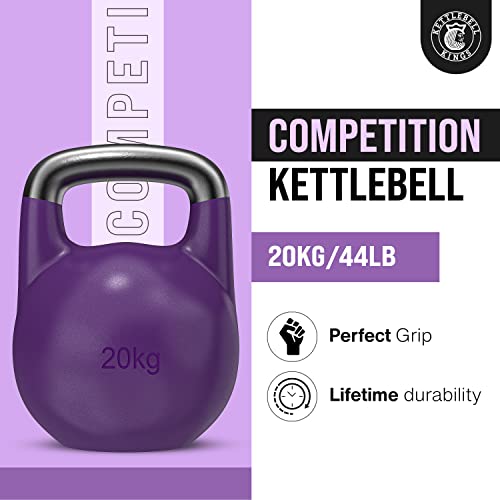 Kettlebell Kings | Competition Kettlebell Weights (8-44 Kg) For Women & Men | Designed For Comfort In High Repetition Workouts | Superior Balance For Better Workouts (20 Kg) #TOP1