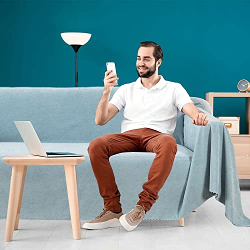 VanderHOME Modern Simple Sofa Throw 1/2/3/4 Seater Soft Decorative Throws for the Sofa Breathable Soft Blanket Sofa Protector for Settees Couch Sofa Bed and Armchair 180 * 340cm-Water blue - Image 2