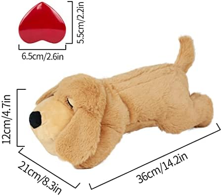 IFOYO Heartbeat Simulator,Heartbeat Pet Soothing Dog Plush Sleep Aid Toys, Dog Anxiety Toy Heartbeat Stuffed Toy for Separation Anxiety Calming Training (Light Brown)