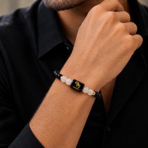 Image of Rashi Bracelet for Men & Women | Original Certified Healing Crystal for Confidence, Motivation & Positive Energy | Zodiac Bracelet for Men & Women | Astrology Gift For Everyone