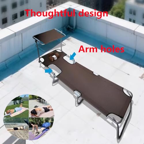 Chaise longue de jardin pliable inclinable 4 positions lit de bronzage gris - 5