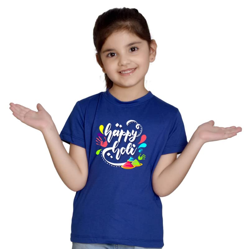 Image of Nusyl Girls Half Sleeves T-Shirt for Kids | Cute Printed Casual Wear | Soft Cotton Blend | Comfortable Regular Fit | 2-16 Years | Multiple Colors & Pack Options