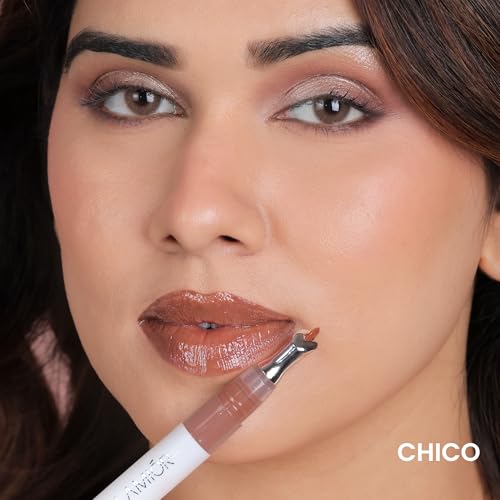 Image of LAMIOR Peptide Glaze Lip Balm - 3 in 1 Formula for Glossy Shine, Healing & Nourishment for Dry Dark & Pigmented Lips with Shea Butter, Non Sticky, Moisturizing Lip Balm for Women, (Chico (Sheer))
