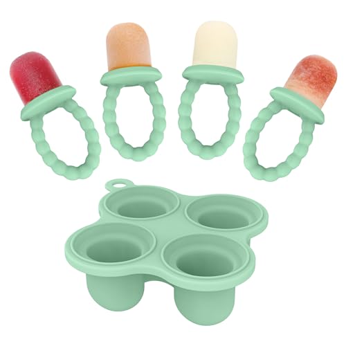 btrfe Baby Ice Lolly Mould, Silicone Petite Pops, Baby Popsicle Mold Set Tiny Pops and Teether for Infants 4+ Months Teething Relief, Baby Essentials